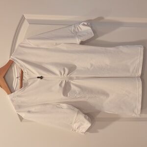 PrAna White Surf and Swim Zip-Up rash guard Top